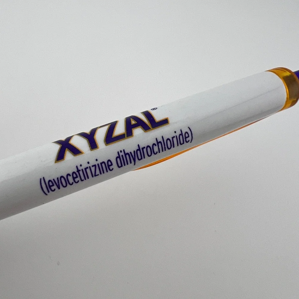 Xyzal Ballpoint Pens Pharmaceutical Promo 2010s Blue Ink 2pc PaperMate Blk Wht